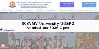 SCSVMV University Admissions 2026 Open for UG and PG Programs; Apply Now @kanchiuniv.ac.in